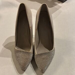 Aldo Women's light Tan sparkle tip stiletto Heels